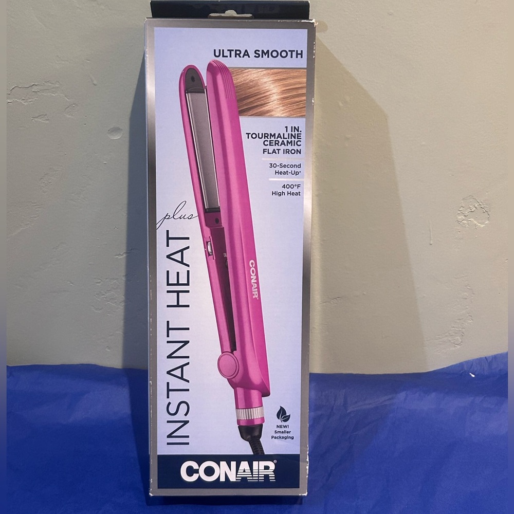 Conair Instant Heat Plus Ultra Smooth 1" Pink Tourmaline Ceramic Flat Iron
